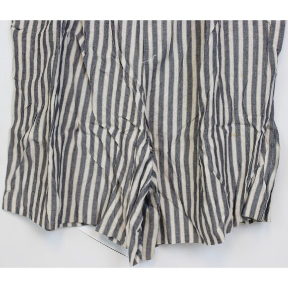 VTG David N Striped Linen Shorts Wide Leg High Waist sz 15/16 Woman 90s Preppy - Picture 3 of 9